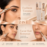 Glowpen 2-in-1 uses on face and brows